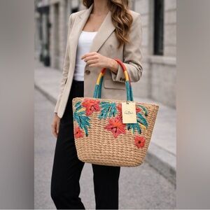 Specialty Woven Florina Patricia Nash woven straw tote purse